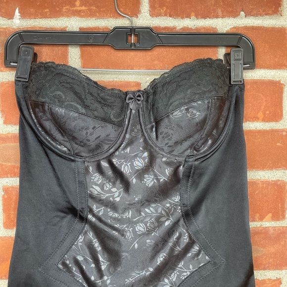 Vintage Lilyette black lace lined strapless bodysuit - Picture 4 of 7